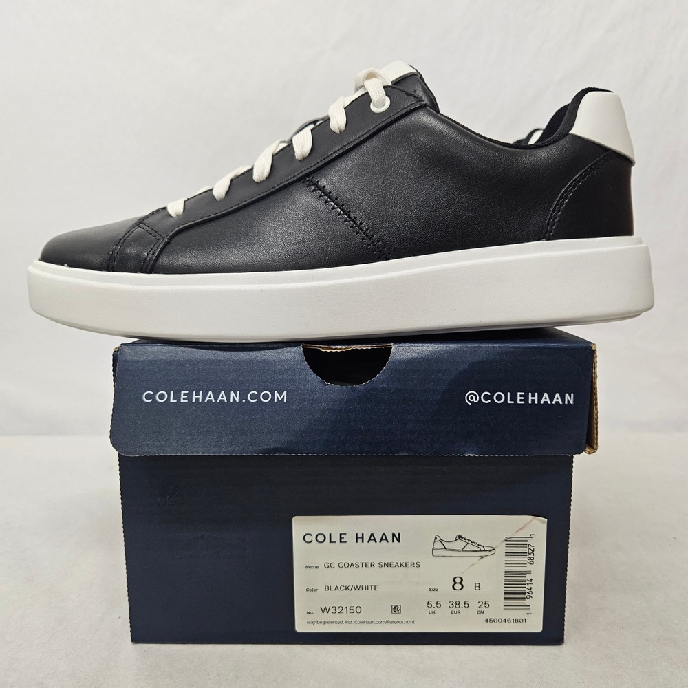 Cole Haan Grand Crosscourt Coaster Sneakers W32150 Black White Women's Size‎ 8